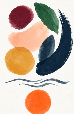 8SAEK eight-color watercolor emblem